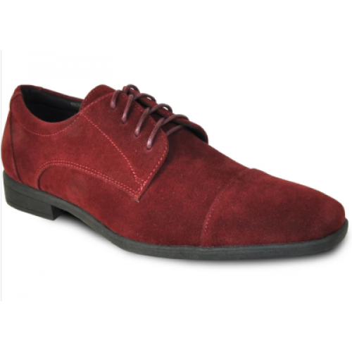 VANGELO Men Dress Shoe KING-4 Oxford Formal Tuxedo for Prom and Wedding Red - Wide Width Available - Ortholite Insole